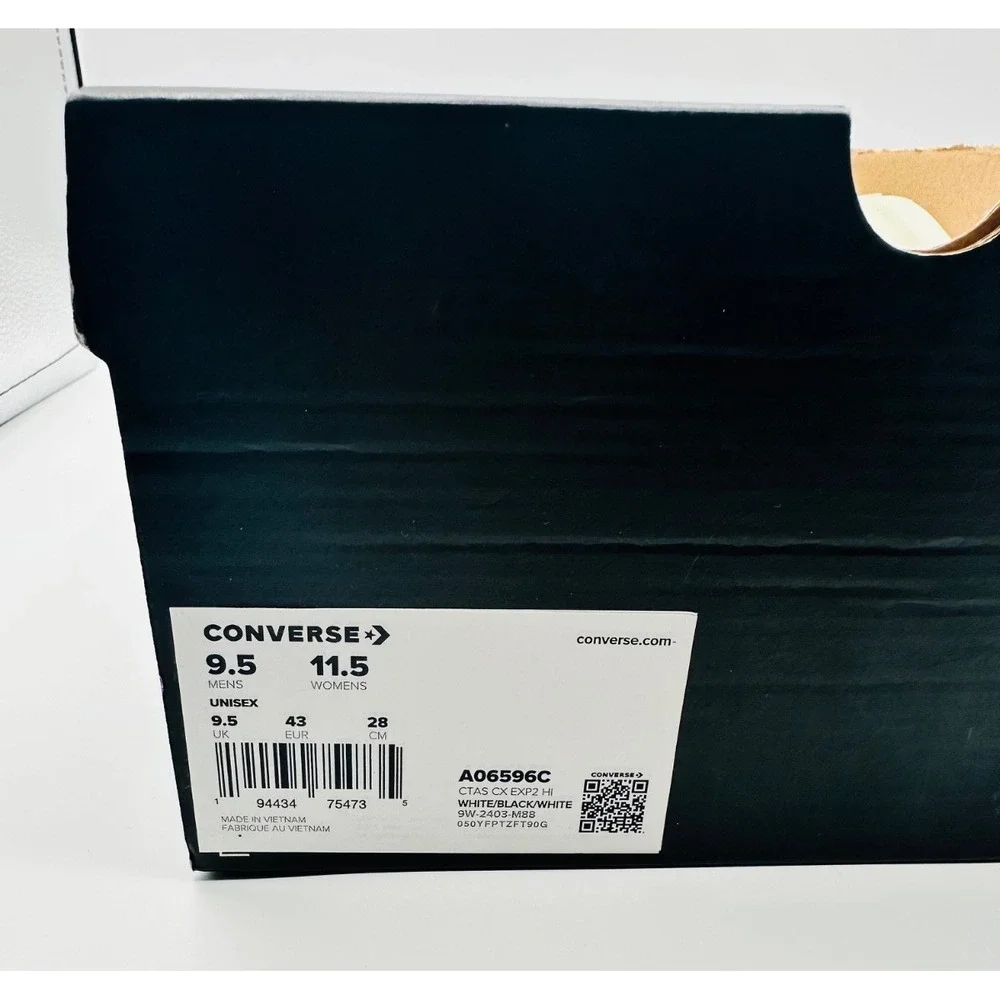 Converse CX High Top White Canvas Sneakers Glow Sole Men's 9.5 Women's 11.5 - Picture 2 of 10